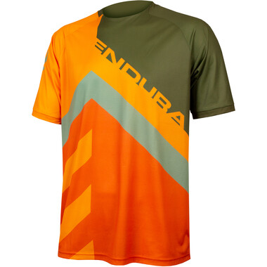 ENDURA SINGLETRACK PRINT LTD Short-Sleeved Jersey Green/Orange 0
